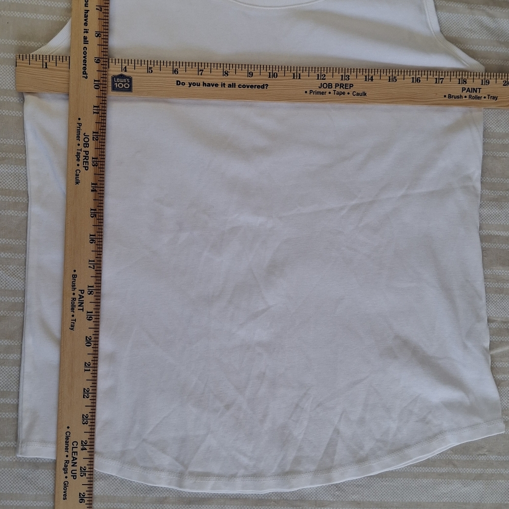 2 J.Jill Perfect Pima 100% Cotton Tank Tops White & Pale Green Summer Womens L - Picture 10 of 10